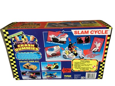 Lot 42 - Tyco X Men Wolverine Mutantcycle No.4962 & Magneto Magnetron No.4961 and Crash Dummies Slam Cycle No.1175-W, Mattel The Fli...