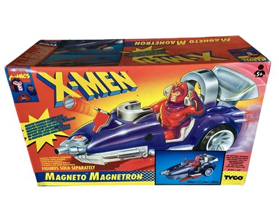 Lot 42 - Tyco X Men Wolverine Mutantcycle No.4962 & Magneto Magnetron No.4961 and Crash Dummies Slam Cycle No.1175-W, Mattel The Fli...