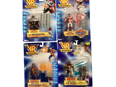 Lot 45 - Kenner (c1994) Saban's VR Troopers Ultimate Ryan Steele action figure , Katitlin Star, Ryan Steele, Skug (x2), Deluxe Kaitlin Star & J.B.Reese, Super Deluxe Ryan Steele, The Decimator &...