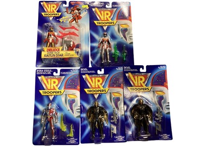Lot 45 - Kenner (c1994) Saban's VR Troopers Ultimate Ryan Steele action figure , Katitlin Star, Ryan Steele, Skug (x2), Deluxe Kaitlin Star & J.B.Reese, Super Deluxe Ryan Steele, The Decimator &...