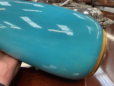 Lot 98 - Royal Worcester turquoise ground vase, printed mark for 1872