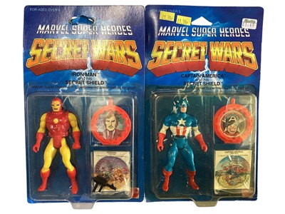 Lot 47 - Mattel (c1984) Marvel Super Heroes Secret Wars 4" action figure with his secret shield Iron Man No.7206, Dr. Octopus No.7213, Magneto No.7211, Kant No.7212 & Captain America No.205, plus dua...