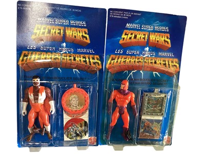 Lot 47 - Mattel (c1984) Marvel Super Heroes Secret Wars 4" action figure with his secret shield Iron Man No.7206, Dr. Octopus No.7213, Magneto No.7211, Kant No.7212 & Captain America No.205, plus dua...