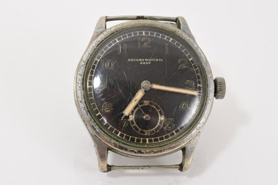Lot 698 - Second World War Record Watch Co GENF military wristwatch