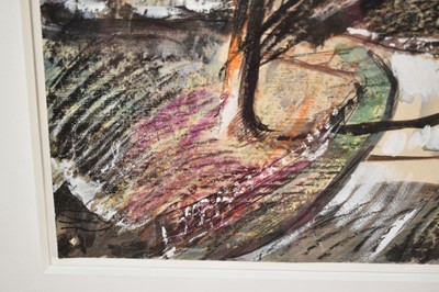Lot 1045 - *Rowland Suddaby (1912-1972) ink and mixed media, 'Country Lane', 33 x 42cm, in glazed frame