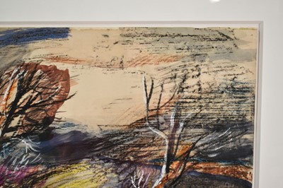 Lot 1045 - *Rowland Suddaby (1912-1972) ink and mixed media, 'Country Lane', 33 x 42cm, in glazed frame