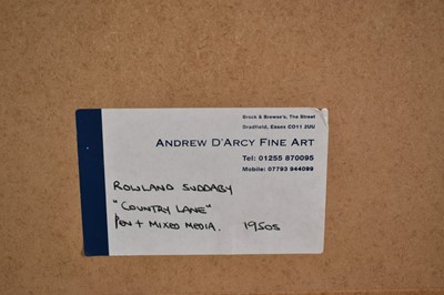 Lot 1045 - *Rowland Suddaby (1912-1972) ink and mixed media, 'Country Lane', 33 x 42cm, in glazed frame