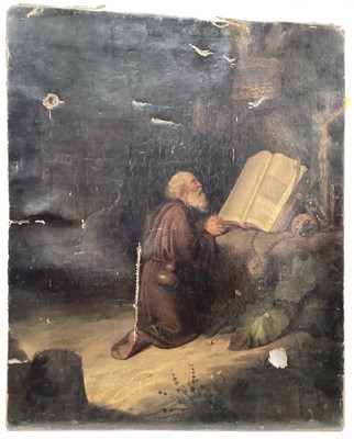 Lot 108 - Italian School, oil on canvas, St Jerome praying