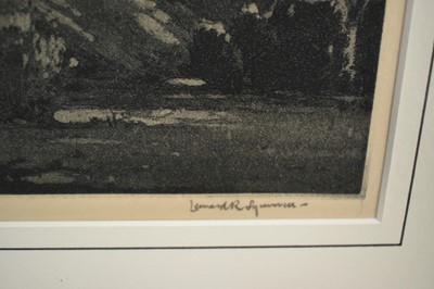 Lot 1082 - *Leonard Russell Squirrell (1893-1979) signed mezzotint - Framlingham Castle, 19cm x 33cm, in glazed gilt frame