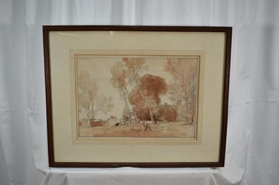 Lot 1081 - *Leonard Russell Squirrell (1893-1979) pencil and sepia watercolour - Playford Hall, Suffolk, signed, dated 1918 and inscribed, 28cm x 41cm, in glazed frame