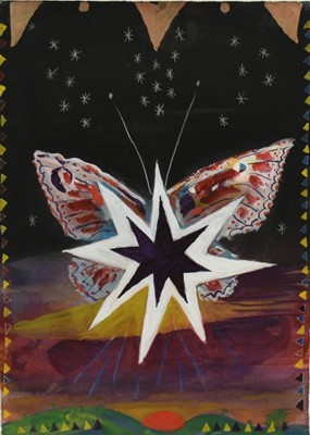 Lot 132 - Michael Chase (1915-2001) watercolour, Butterfly Star, 40cm x 28cm, framed and glazed.