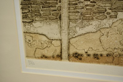 Lot 1063 - *Valerie Thornton (1931-1991) two signed limited edition etchings and aquatints - 'Le Besset', 32/75, 38cm x 55cm, 'Living in Peace' 13/45, 65cm x 49cm and a pencil drawing