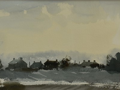 Lot 256 - John Burman (b.1936) watercolour - Suffolk Landscape, signed, 23cm x 31cm, in glazed gilt frame