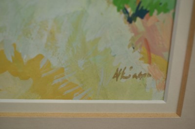 Lot 1019 - Anthony Atkinson (1929-2014) gouache - 'Road below Souzette, 1998', signed, 43cm x 31cm, in glazed gilt frame Provenance: Highgate Fine Art, London
