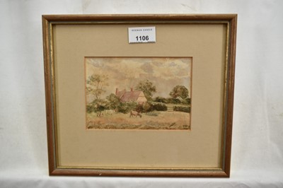 Lot 253 - Circle of Thomas Churchyard, 19th century watercolour - Cattle Grazing, 11cm x 14.5cm, in glazed frame