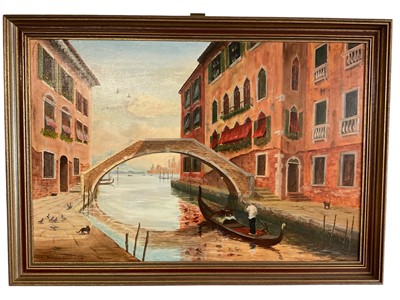 Lot 611 - Bryan Dawkins oil on canvas Venetian scene