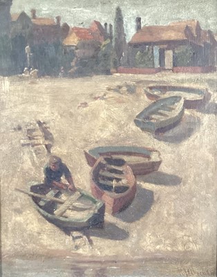 Lot 167 - Post Impressionist School oil on board - Rye, Sussex, 28cm x 23cm, signed indistinctly, framed