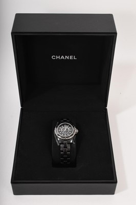 Lot 596 - Chanel J12 wristwatch, boxed with papers dated 23/12/2013