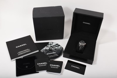 Lot 596 - Chanel J12 wristwatch, boxed with papers dated 23/12/2013