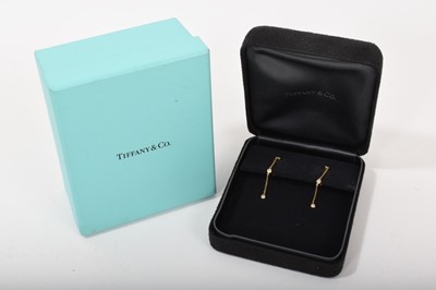 Lot 418 - Tiffany 'diamonds by the yard' pendant earrings, boxed