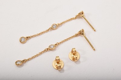 Lot 418 - Tiffany 'diamonds by the yard' pendant earrings, boxed