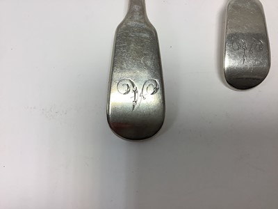 Lot 306 - Selection of 19th century silver fiddle pattern flatware with engraved initial A
