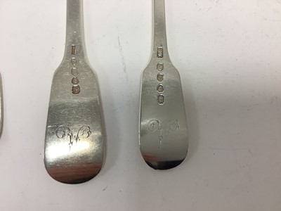 Lot 306 - Selection of 19th century silver fiddle pattern flatware with engraved initial A