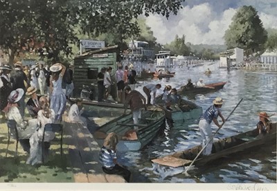 Lot 63 - Sheree Valentine-Daines (b. 1959) signed limited edition print - Henley, 50cm x 34cm, numbered 447/850, in glazed frame (30cm x 60cm overall)