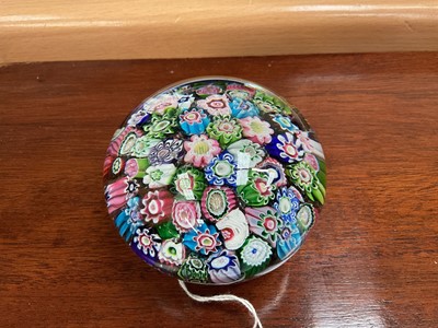 Lot 223 - 19th century scrambled millefiori glass paperweight, probably Clichy