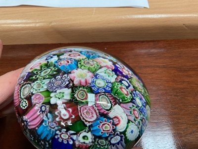 Lot 223 - 19th century scrambled millefiori glass paperweight, probably Clichy