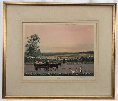 Lot 76 - Helen Bradley (1900-1979) signed print - "Summer", with blindstamp, 25cm x 32cm, in glazed gilt frame