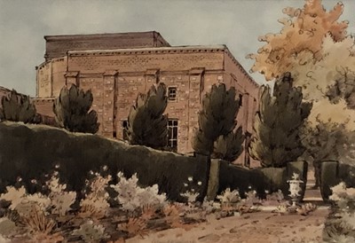 Lot 74 - Ann Kearns, (Contemporary) pencil and watercolour - Glyndebourne, signed and dated '72, titled in pencil, 25cm x 36cm, in glazed frame