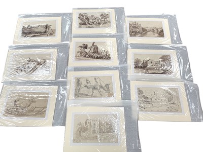 Lot 264 - Henry Lewis (19th century) pen and wash, series of views around Colchester, titles including Nr. W. Bergholt; Near East Mill; Middle Mill; Nr. Birch Hall; and others of Cattle, view near Chepsto...