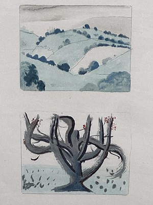 Lot 100 - Andre Derain colour lithograph - Tree and Landscape 1938, 34cm x 26cm paper size, in glazed frame