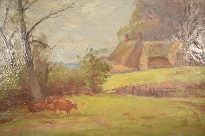 Lot 1418 - George Thomas Rope (1845-1912) oil on canvas - Landscape with Horses, apparently unsigned, 56.5cm x 44cm, in gilt frame