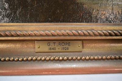 Lot 1417 - George Thomas Rope (1845-1912) oil on canvas - Landscape at Dusk, signed, 46cm x 35.5cm, in gilt frame