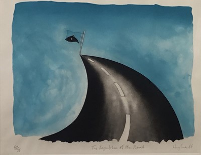 Lot 48 - Patrick Hughes (b.1939) 'The Republic of the Road', aquatint, signed, titled, dated and numbered in pencil