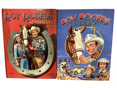 Lot 289 - Roy Roger's Annuals (c1950's) Adventures No.1 (x2) & No.2, King of the Cowboys A Big Golden Book (x2) & five others, plus Gene Autry Stories No.3, Hopalong Cassidy Stories No.4, The Lone...