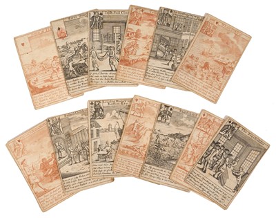 Lot 901 - Very rare part set of Thomas Bowles South Sea Bubble Stock-jobbing Cards, circa 1720