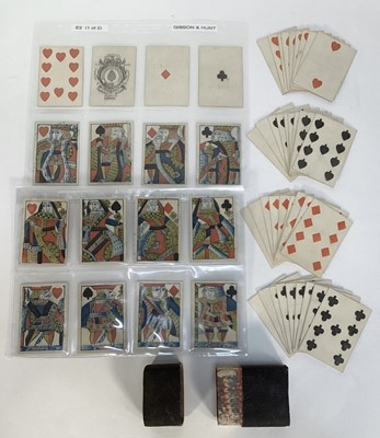 Lot 903 - Complete set of 52 single ended playing cards by Gibson and Hunt, circa 1801
