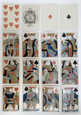 Lot 905 - Complete set of 52 Hunt and Sons standard singles ended playing cards, Circa 1810