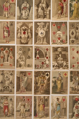 Lot 907 - Rare complete set of 52 Rudolph Ackermann transformation playing cards, circa 1819