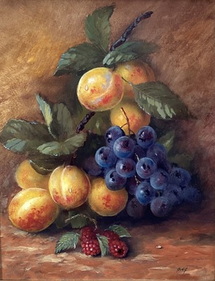 Lot 250 - Keith Tovey, pair of oils on board, Still lives of fruit, signed and inscribed verso. Each 24 x 19cm. (2)