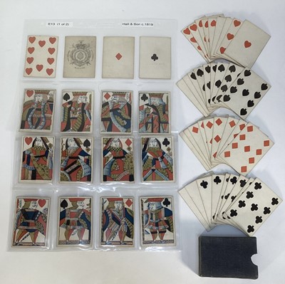 Lot 908 - Complete deck of 52 playing cards by Hall & Son, circa 1819