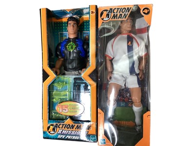Lot 305 - Hasbro Action Man Sahara Mission 4 x 4, Samurai Mission, Mortar Combat Mission Raid, plus Spy Patrol & footballer action figures & accessories, all boxed or packaged, plus accessories (4 boxes)