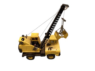 Lot 306 - Triang tin plate pick up truck, Tonka Mighty crane, Meccano truck and accessories, plus Triang Minic Garage Showroom (3 boxes)