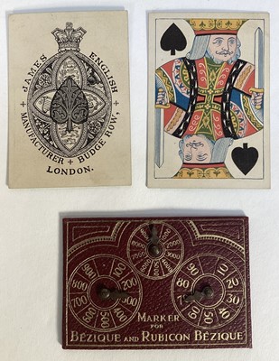 Lot 914 - Victorian Bezique set by James English, complete with 62 cards, rules and two markers