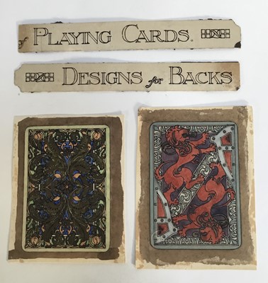 Lot 916 - Two artist drawn original designs for the rear of playing cards