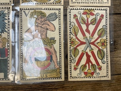 Lot 926 - Rare early set of 78 Belgian Tarot cards, circa 1750