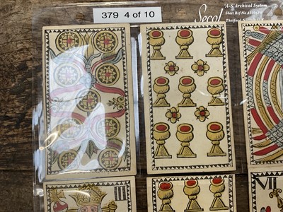 Lot 926 - Rare early set of 78 Belgian Tarot cards, circa 1750